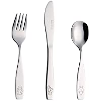 Exzact Cubertería Infantil 3 Pieza para niños de Acero Inoxidable - 1 x cena cuchillo- 1 x cena tenedor- 1 x cena…